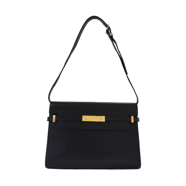 Authenticated pre-owned  MANHATTAN Calfskin Black - Top Handle Bag at Looply