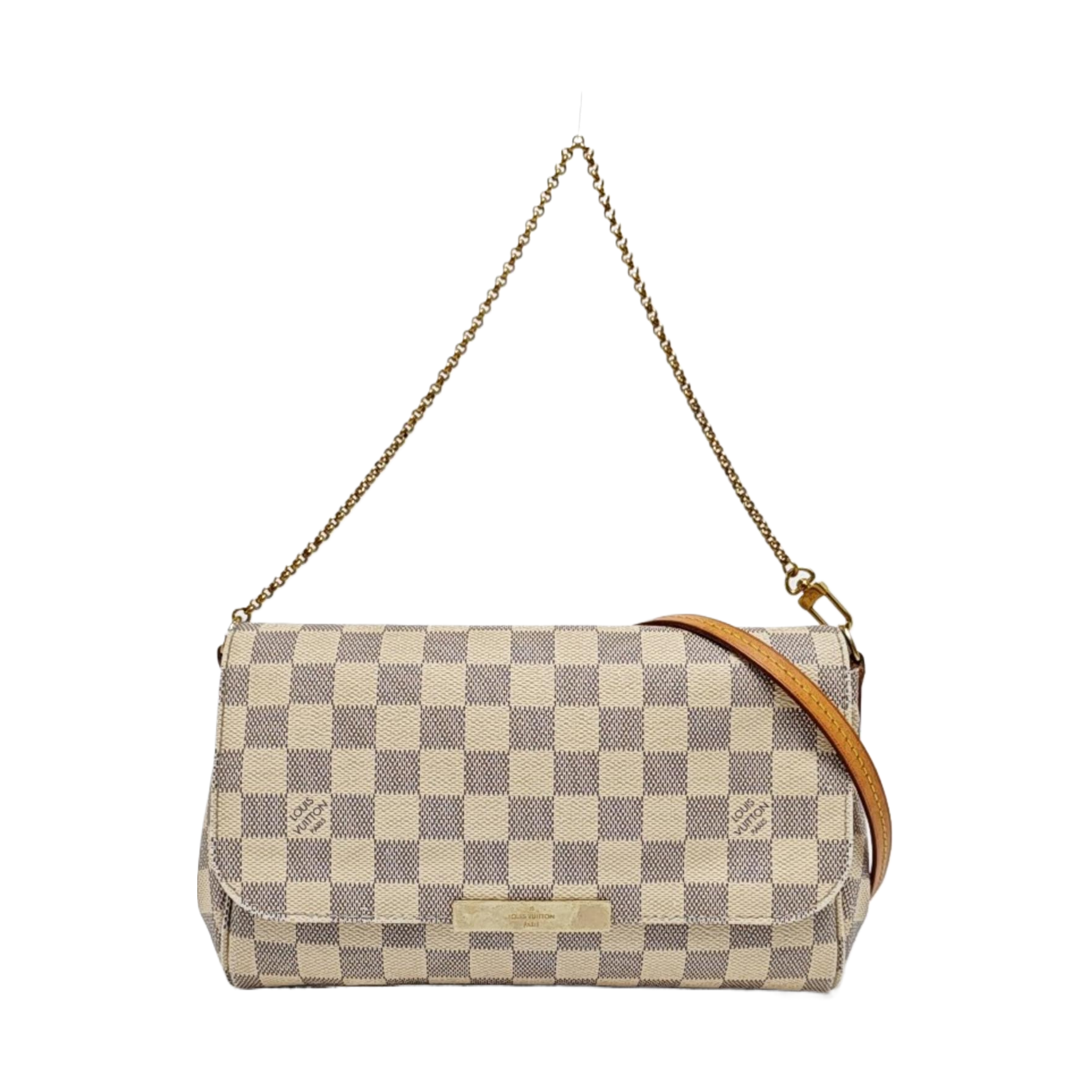 FAVORITE PM Damier Azur Coated Canvas White