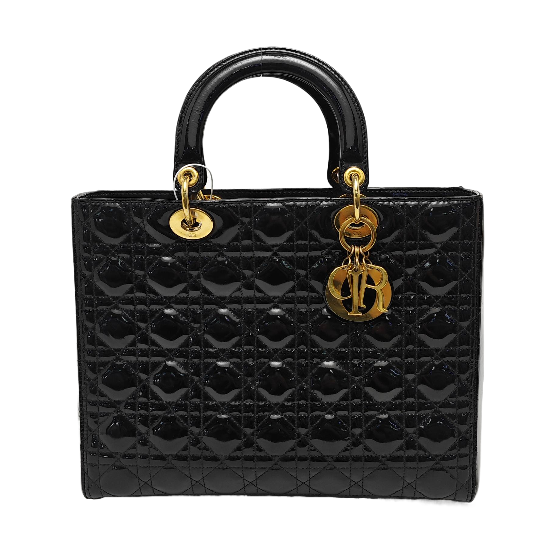 Lady Dior Large Patent Leather Black