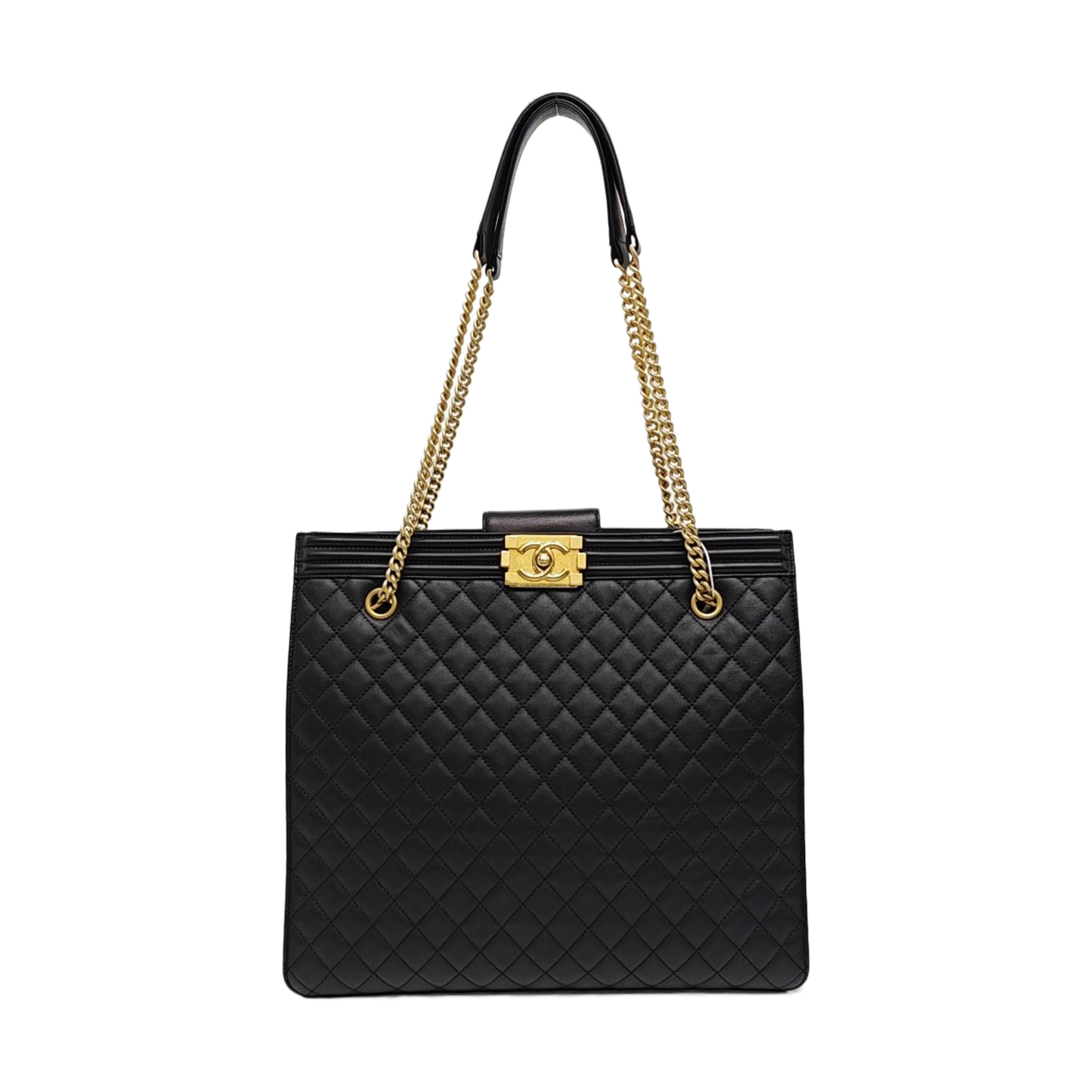 Quilted Calfskin Shoulder Bag Black