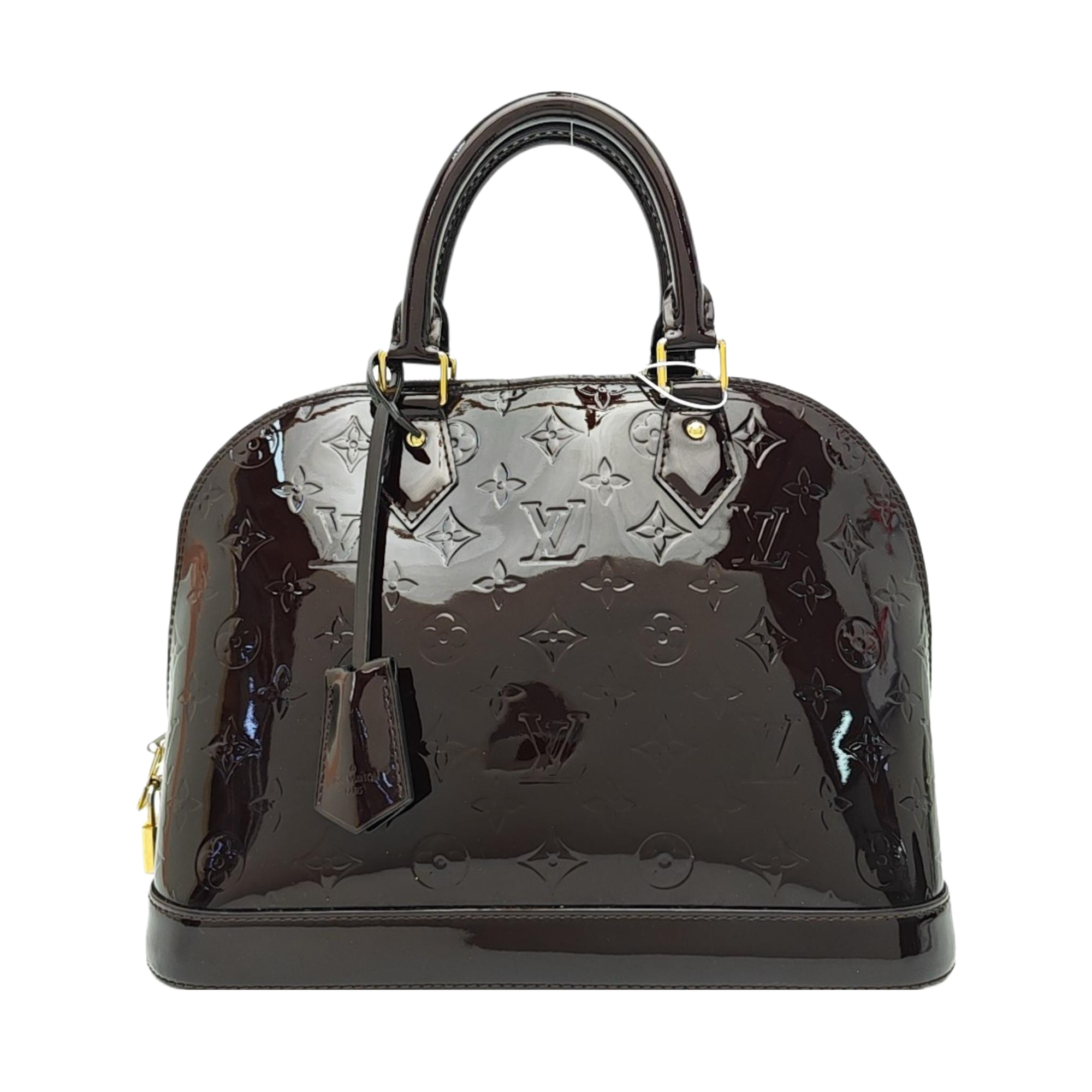 ALMA PM Monogram Patent Leather Brown