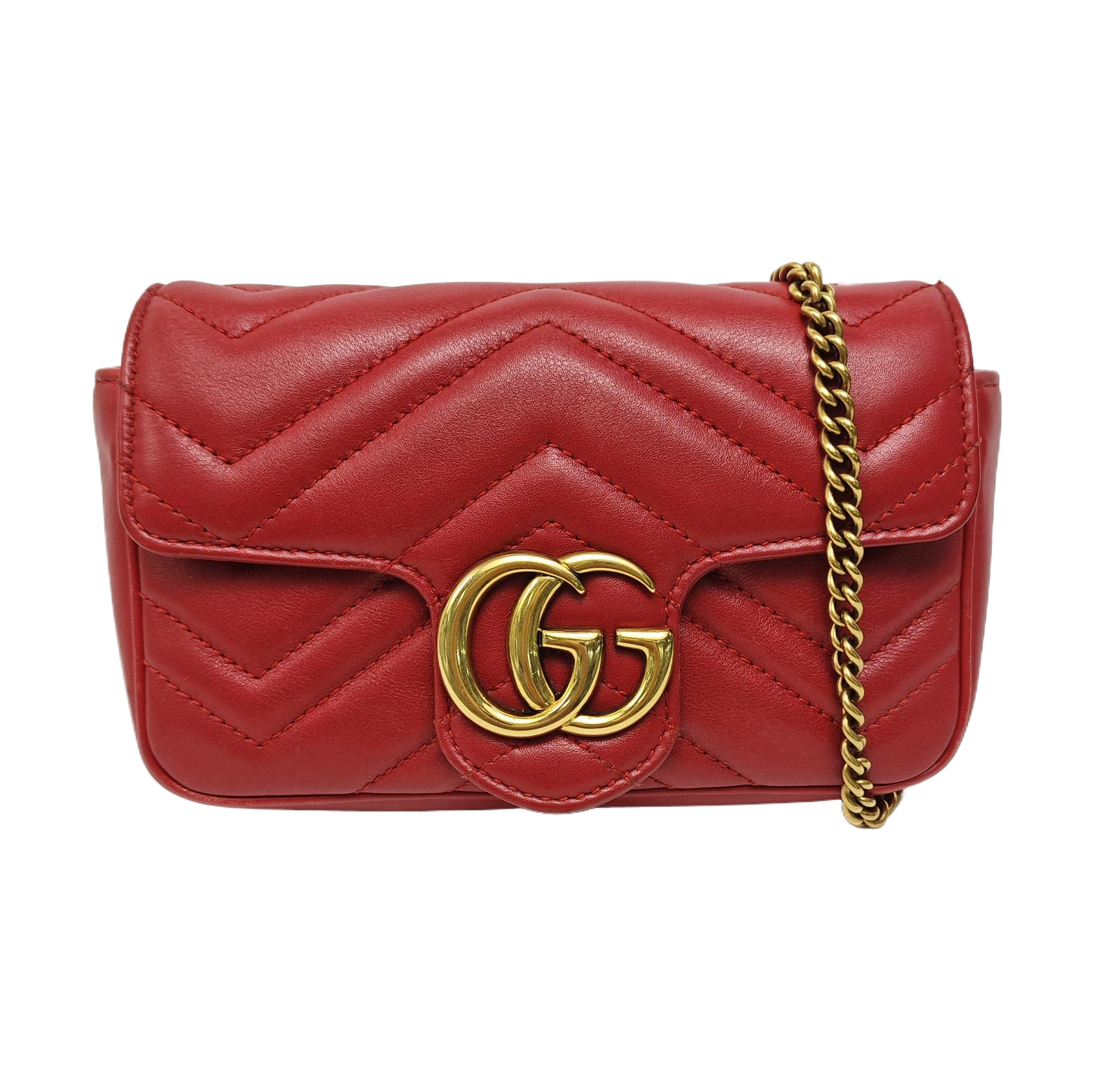 GG Marmont Mini Quilted Calfskin Red