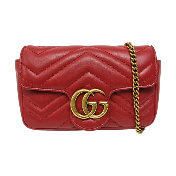 GG Marmont Mini Quilted Calfskin Red
