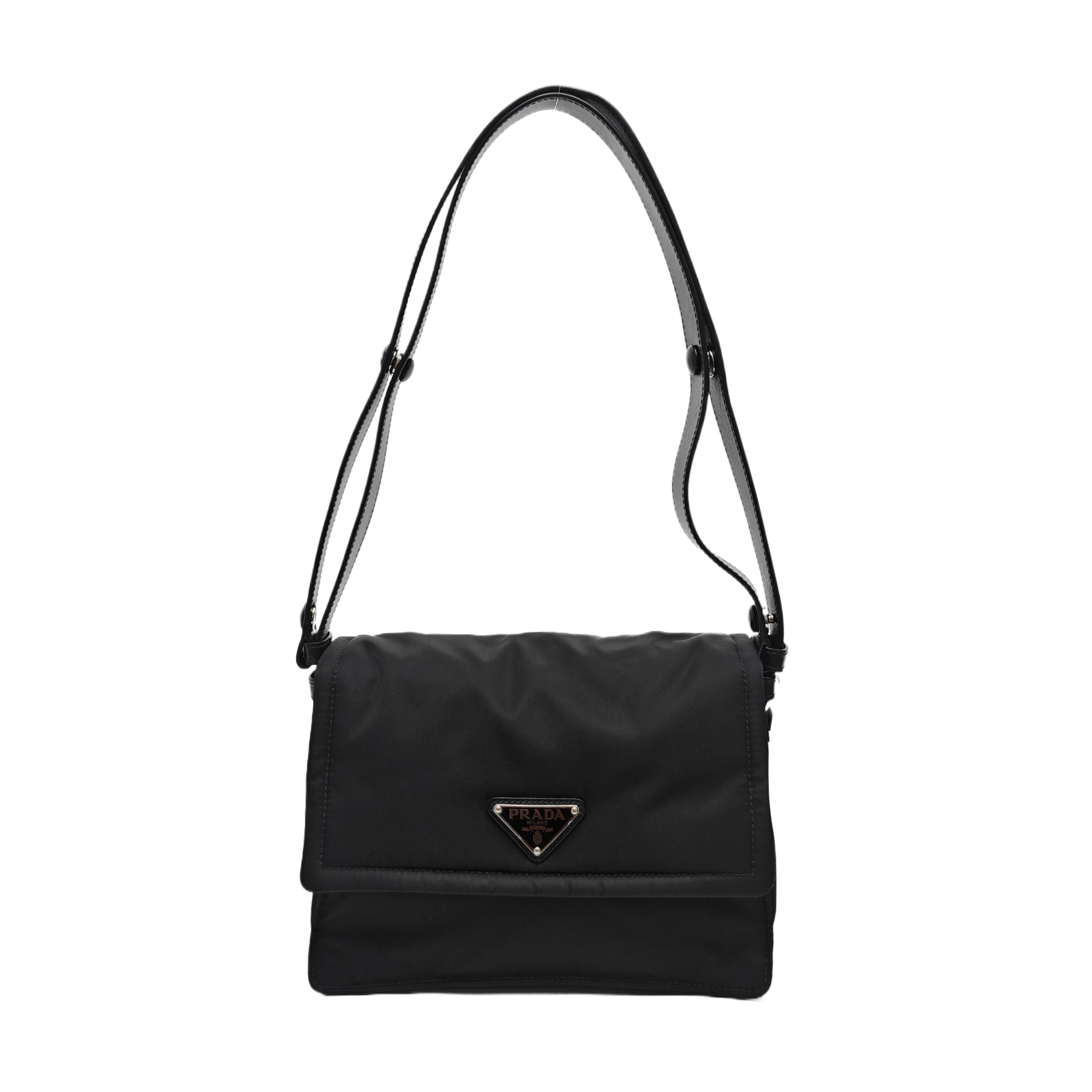 Nylon Shoulder Bag Small Black