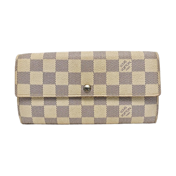PORTE MONNAIE Damier Azur Coated Canvas White