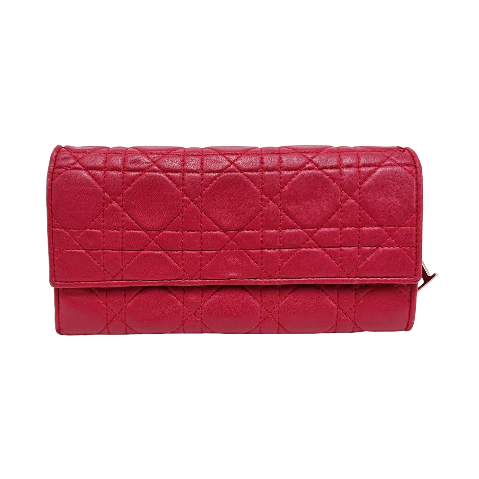 Lady Dior Small Cannage Lambskin Pink Wallet