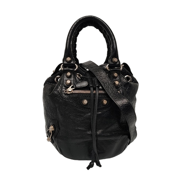 Pompon Bag Calfskin Black