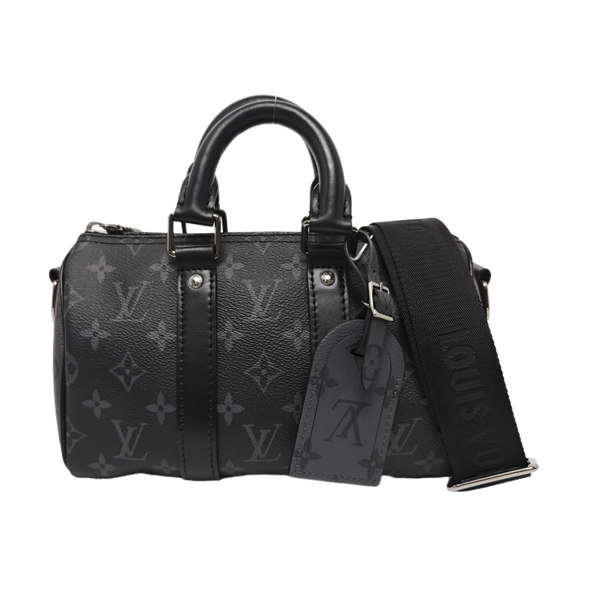 KEEPALL 25 Monogram Coated Canvas Black