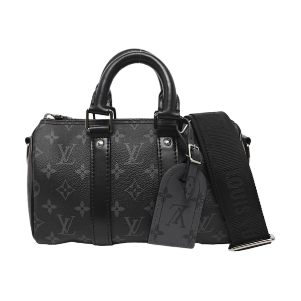 KEEPALL 25 Monogram Coated Canvas Black