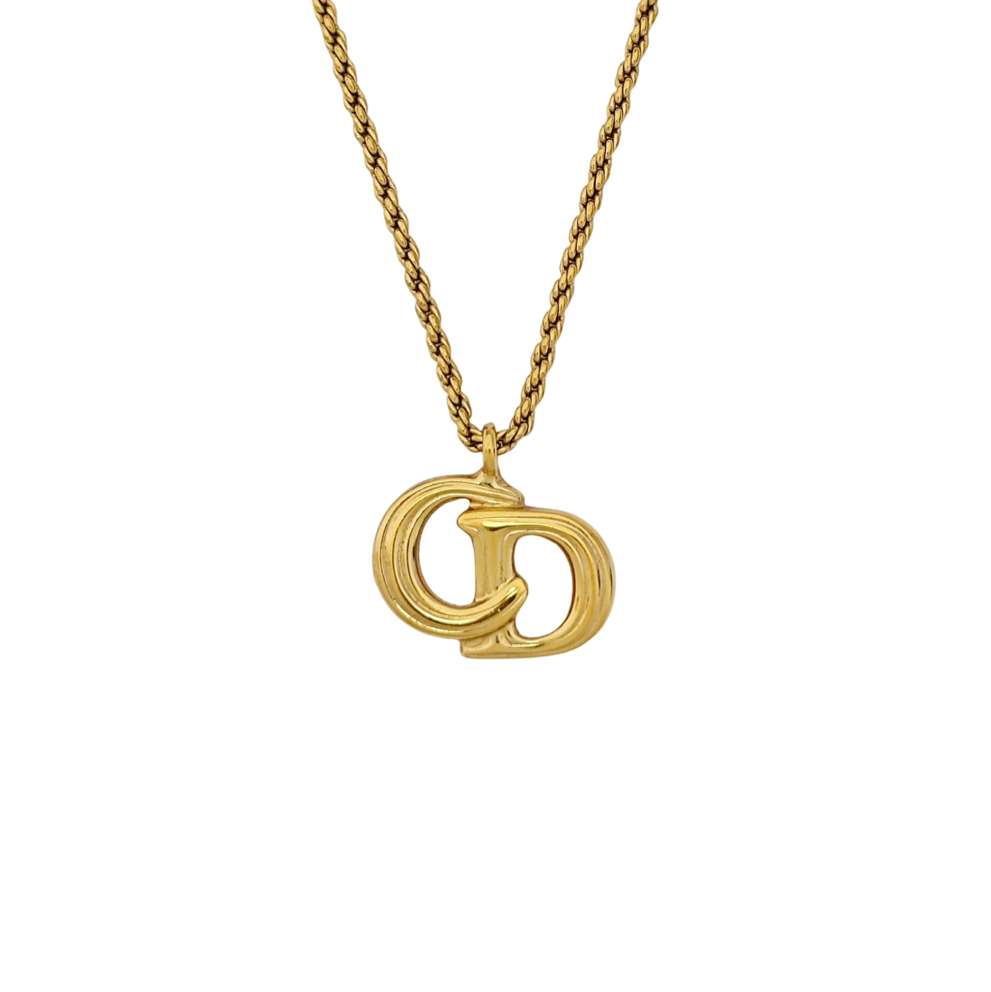 Twist Round Metal Gold Necklace