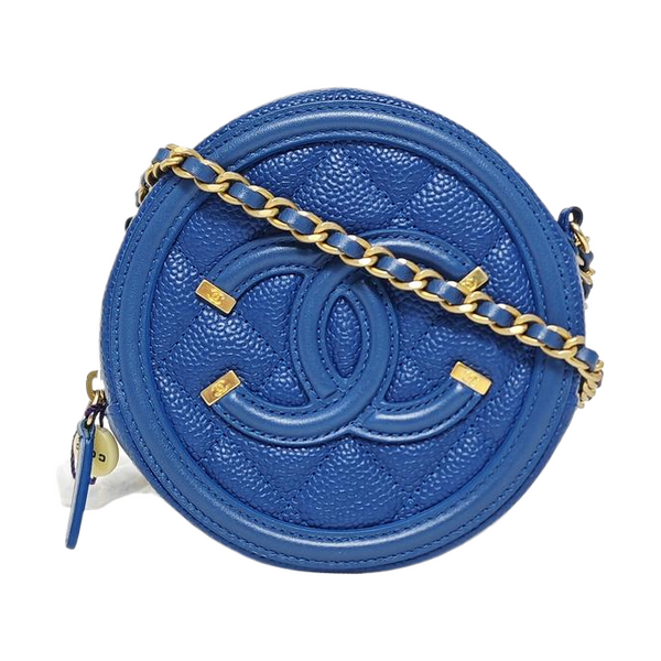 FILIGREE Mini Quilted Grained Calfskin Blue