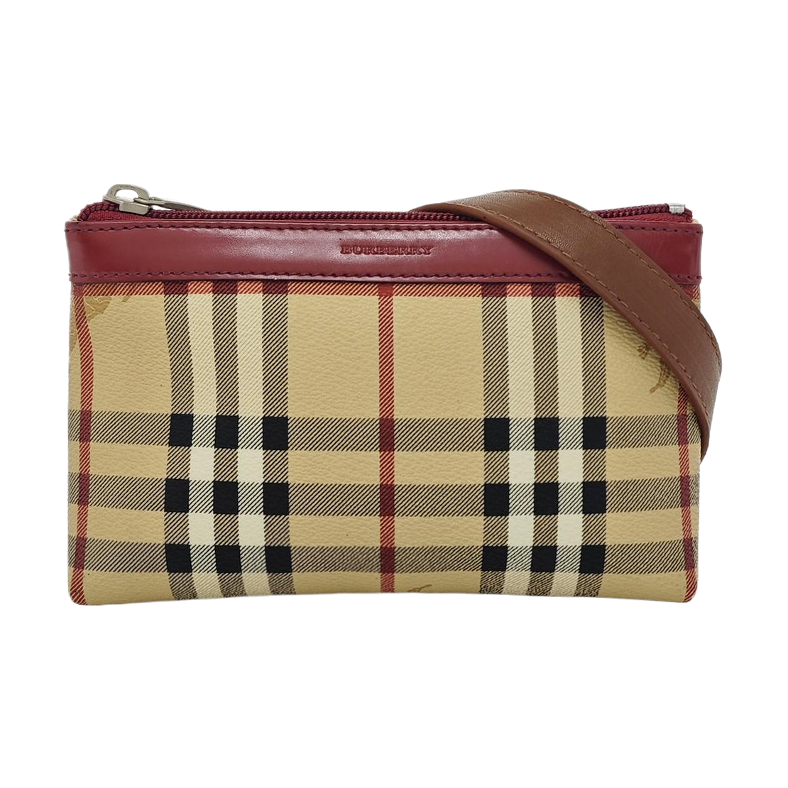 Coated Canvas Top Handle Bag Brown