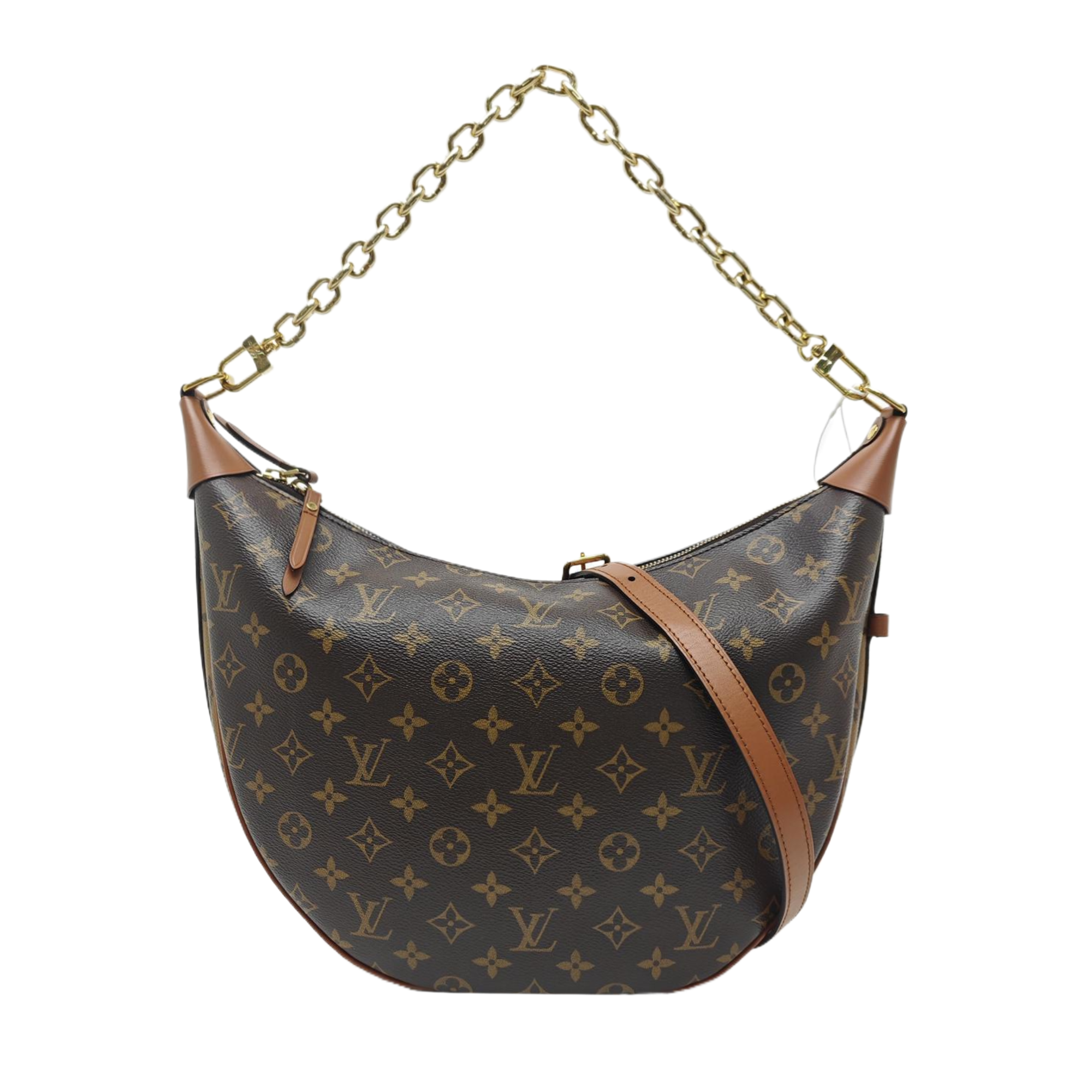 LOOP HOBO Monogram Coated Canvas Brown