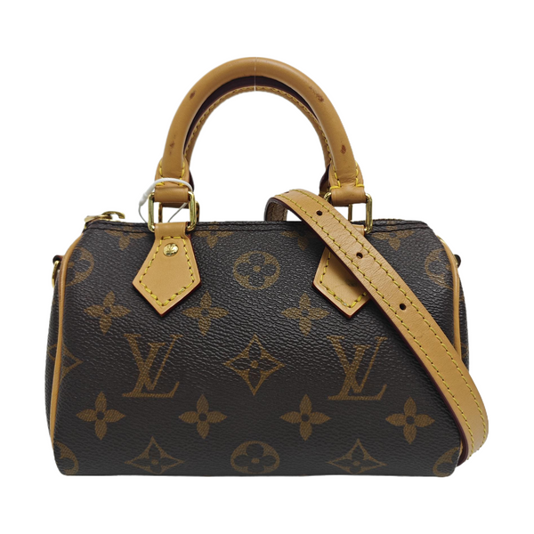 SPEEDY Nano Monogram Coated Canvas Brown