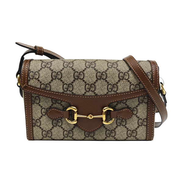 Horsebit 1955 Mini Monogram Coated Canvas Beige