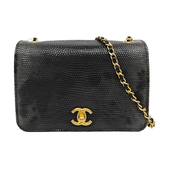 Lizard Shoulder Bag Black
