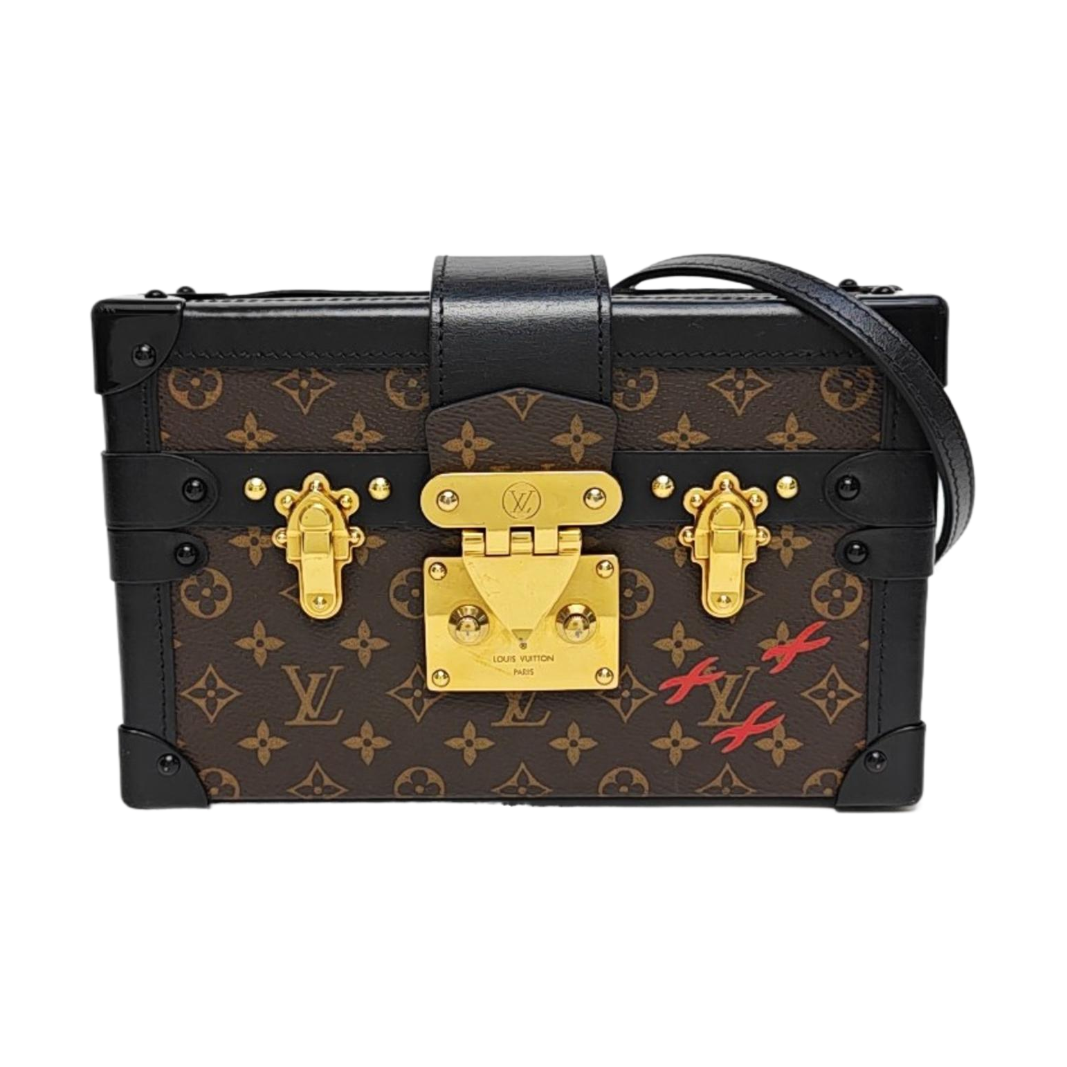 PETITE MALLE Monogram Coated Canvas Brown