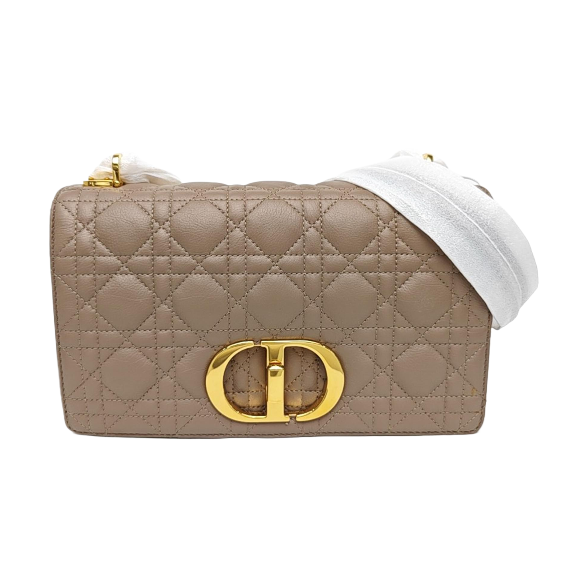 Dior Caro Medium Cannage Calfskin Gray