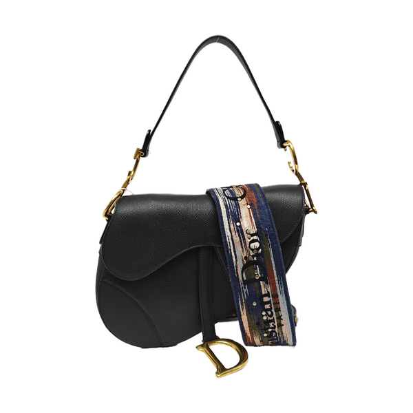 Saddle Medium Calfskin Black