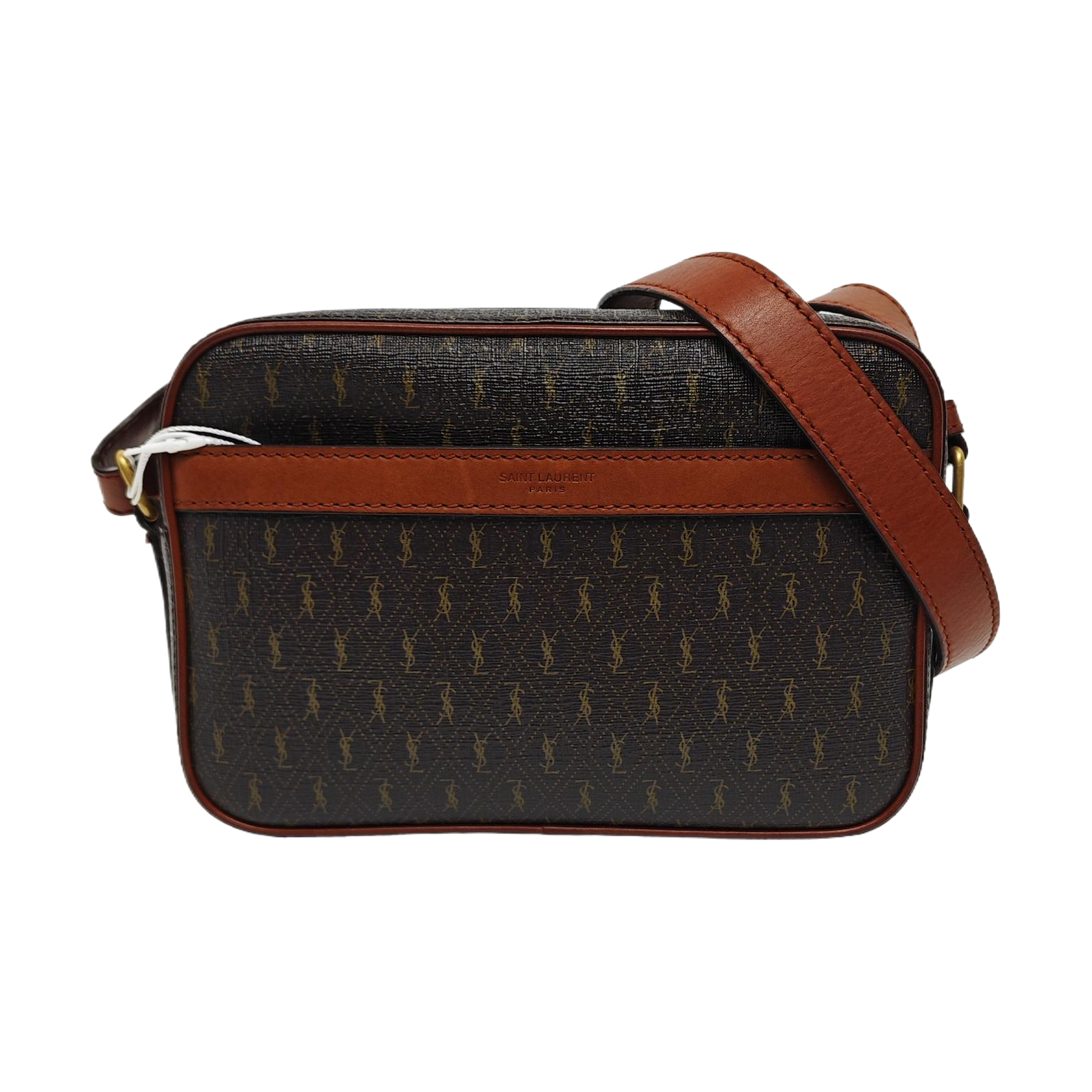 Coated Canvas Shoulder Bag Brown