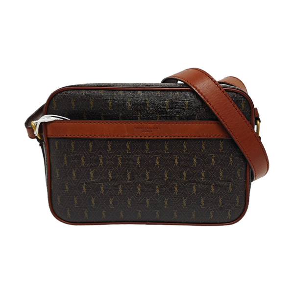 Coated Canvas Shoulder Bag Brown