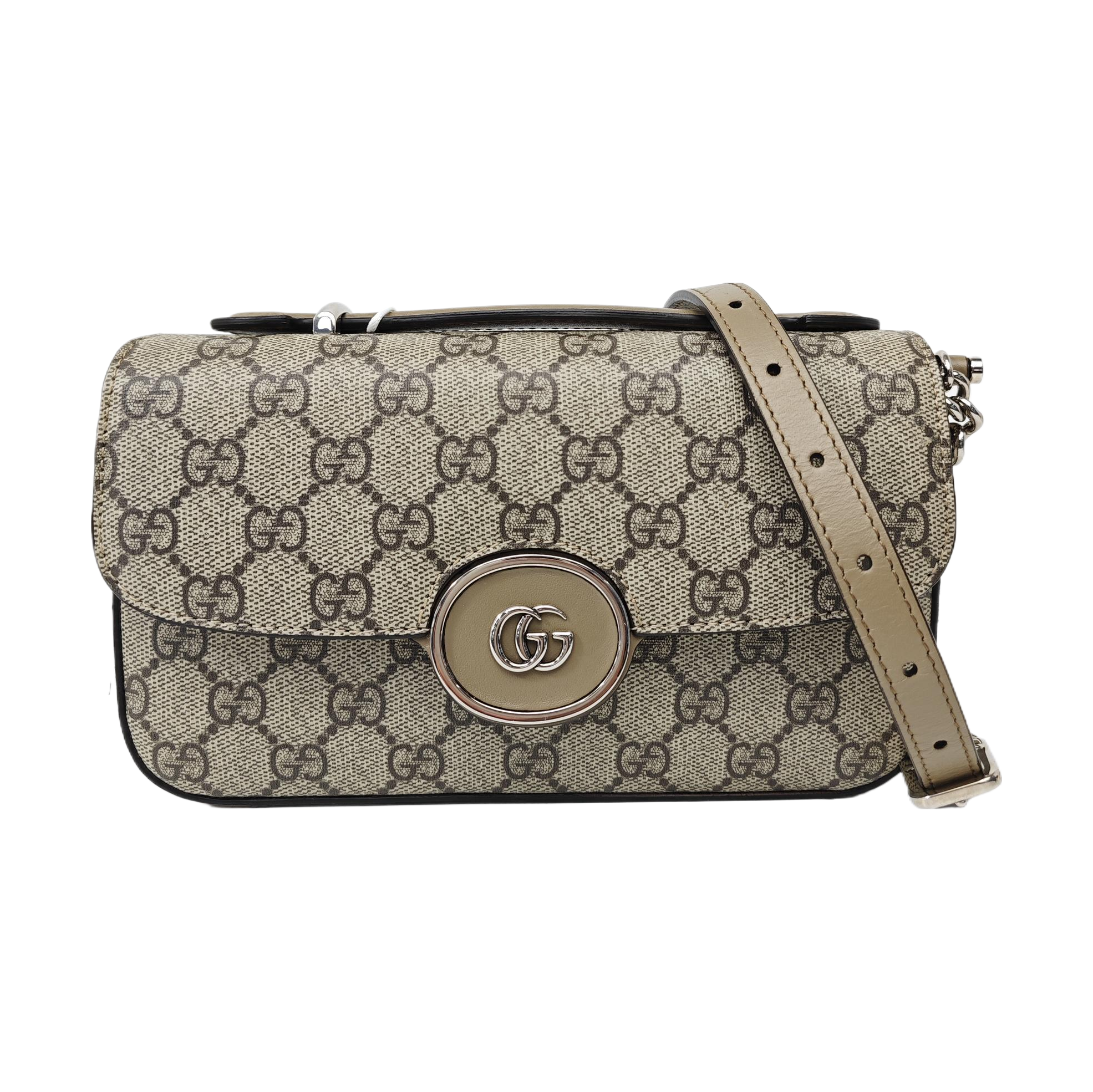 Monogram Coated Canvas Shoulder Bag Gray