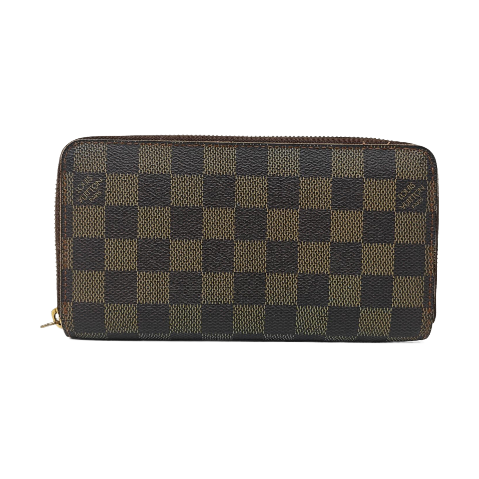 ZIPPY Damier Ebene Coated Canvas Brown Wallet