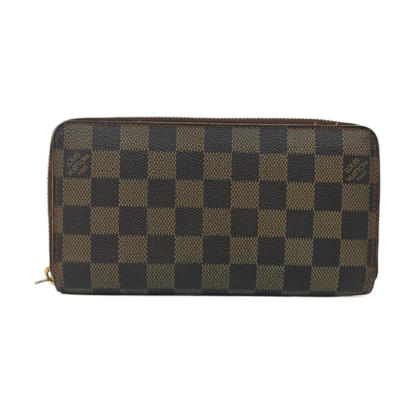 ZIPPY Damier Ebene Coated Canvas Brown Wallet