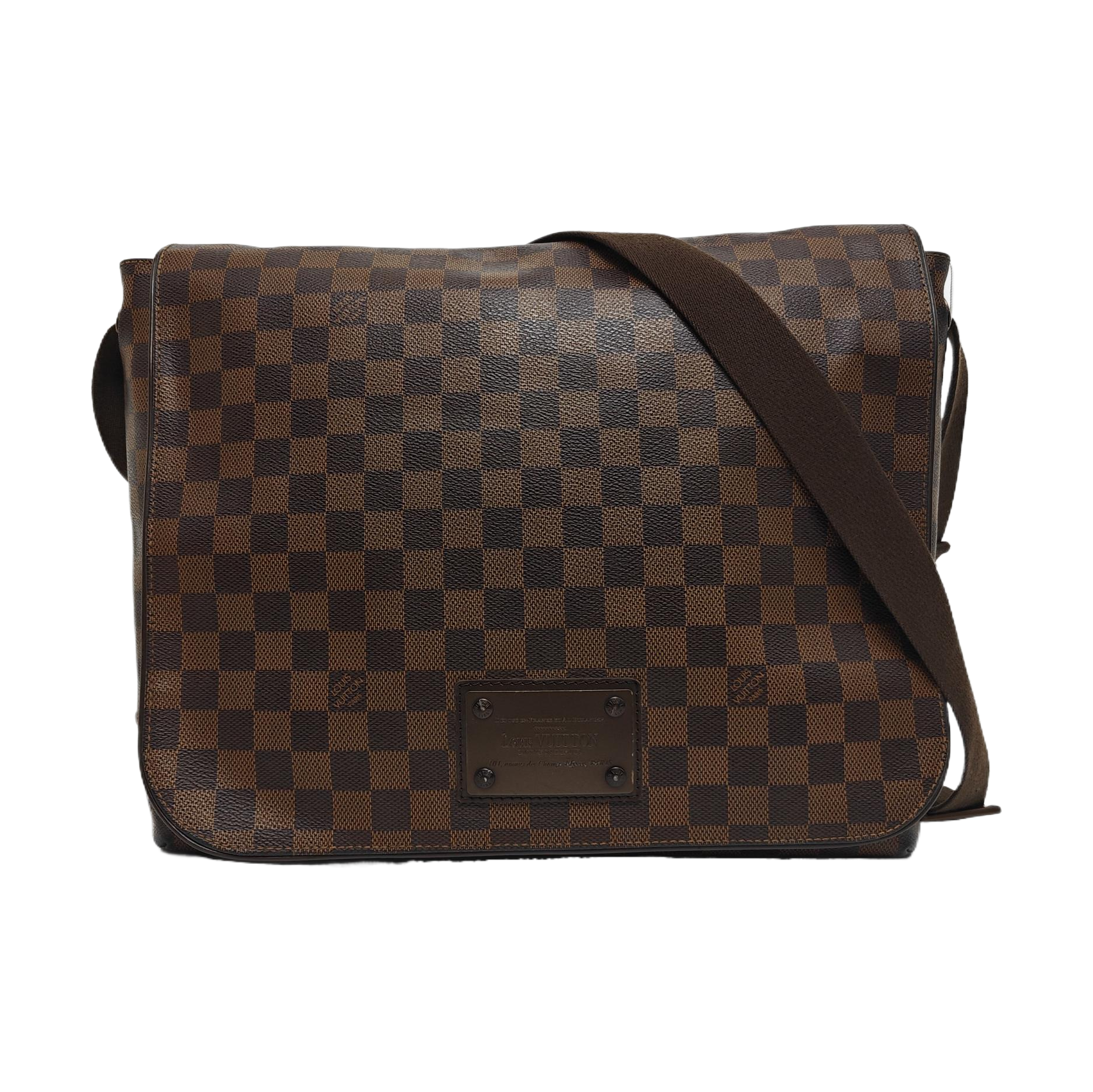 BROOKLYN MM Damier Ebene Coated Canvas Brown