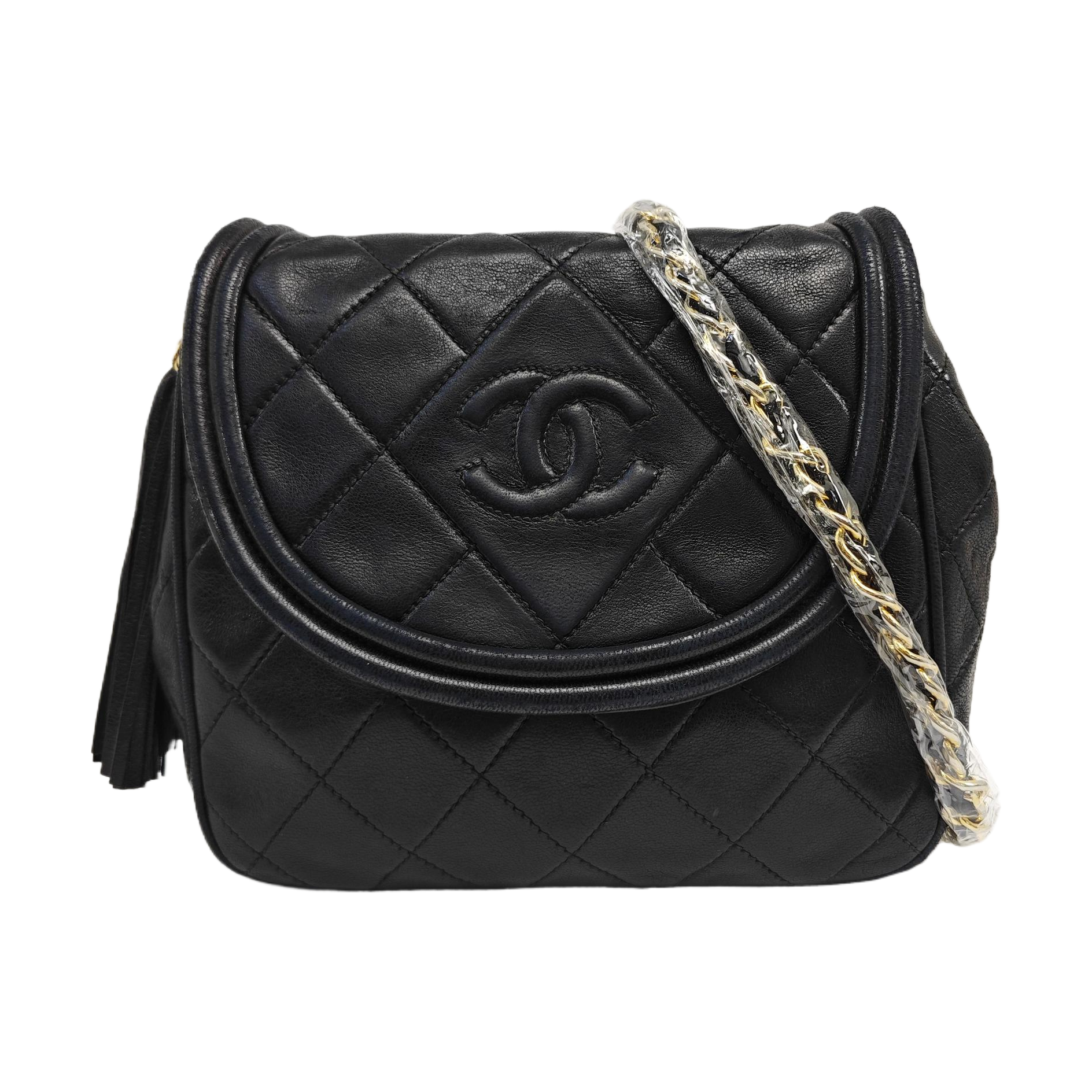 Quilted Calfskin Shoulder Bag Black