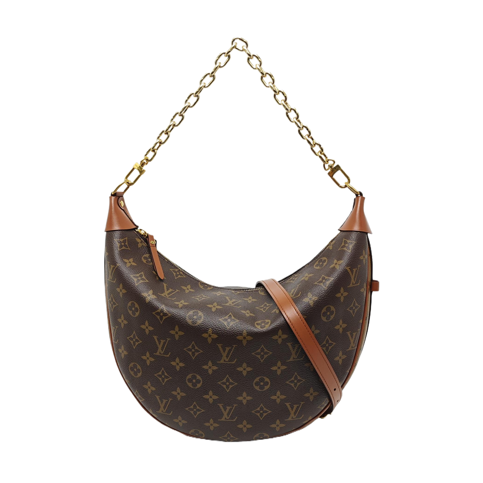 LOOP HOBO Monogram Coated Canvas Brown