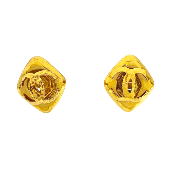 Pendientes de clip de oro de metal vintage