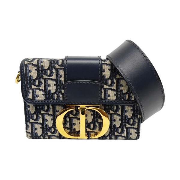 30 Montaigne Mini Oblique Canvas Blue