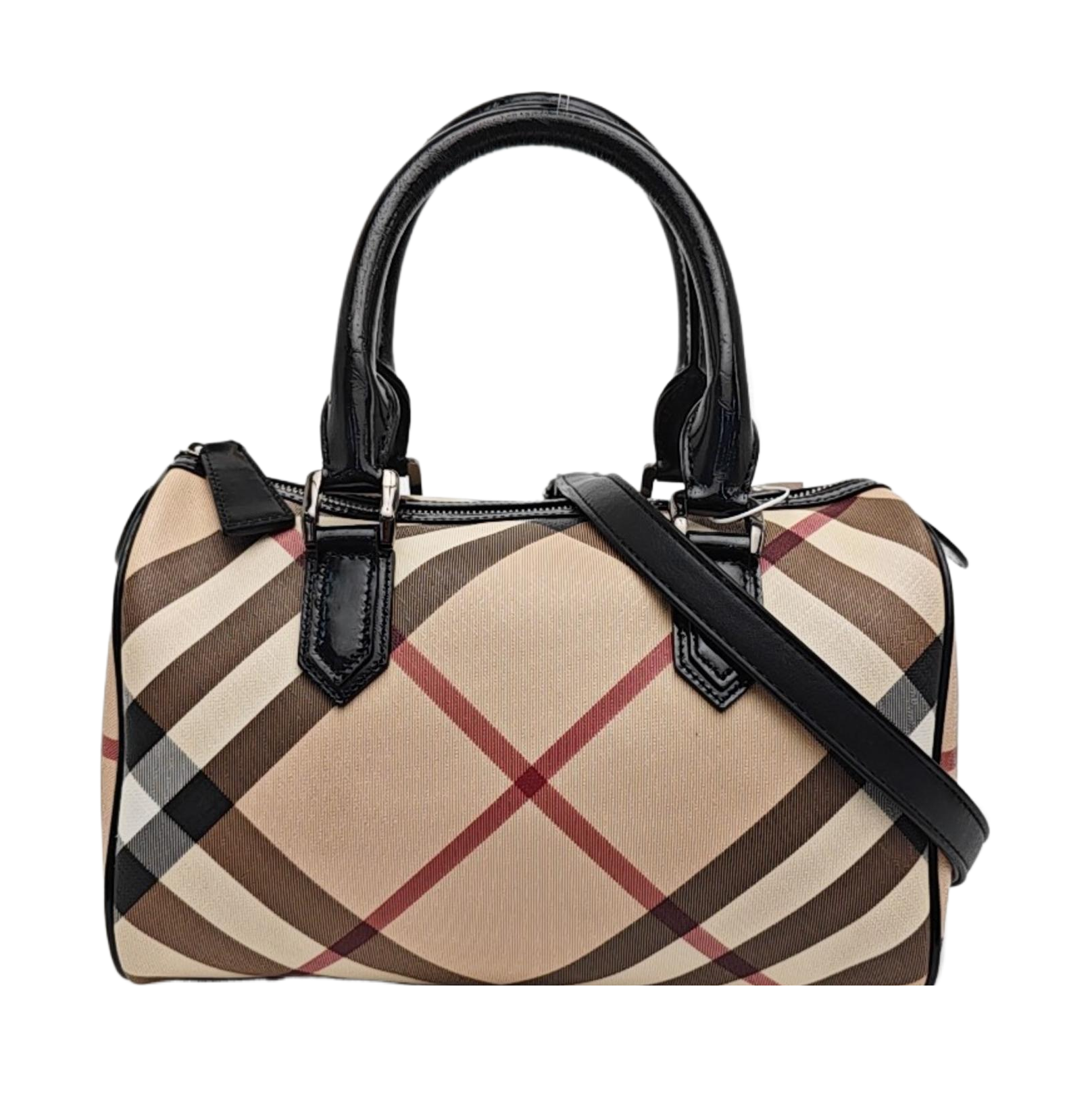 Coated Canvas Shoulder Bag Beige