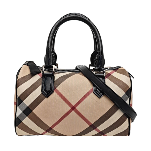 Coated Canvas Shoulder Bag Beige