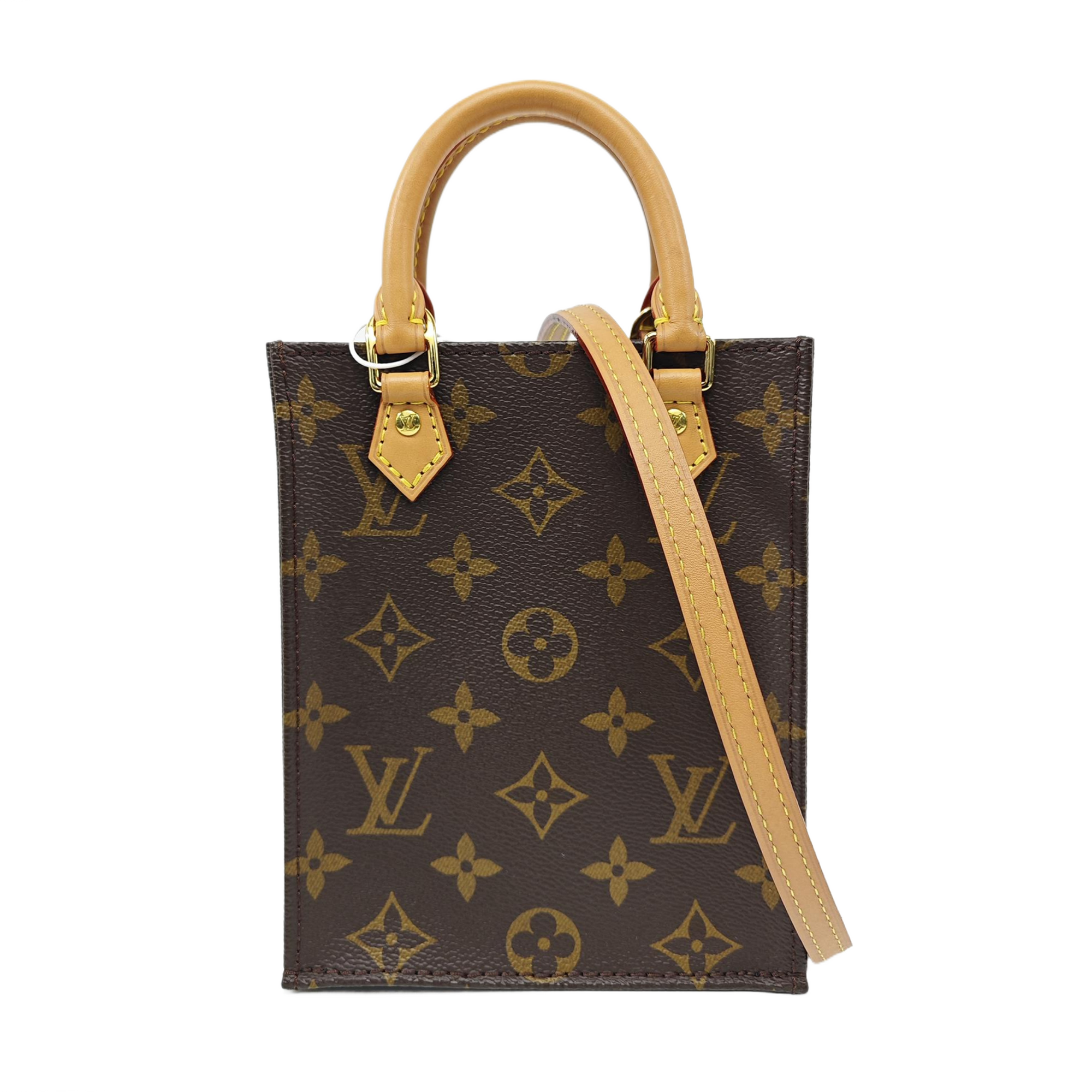 SAC PLAT Mini Monogram Coated Canvas Brown