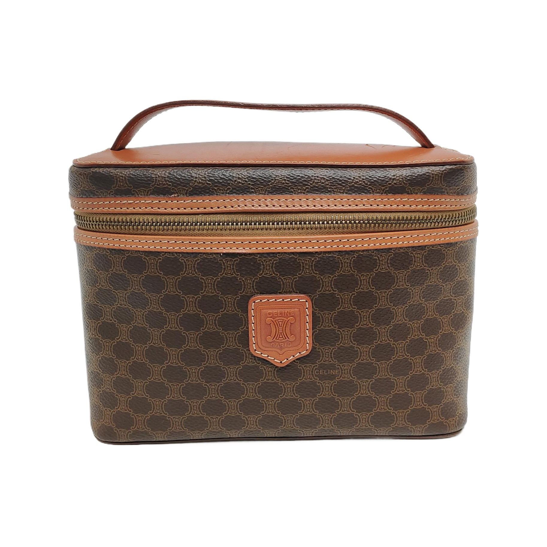 MACADAM TOP HANDLE COSMETIC BAGS Coated Canvas Brown