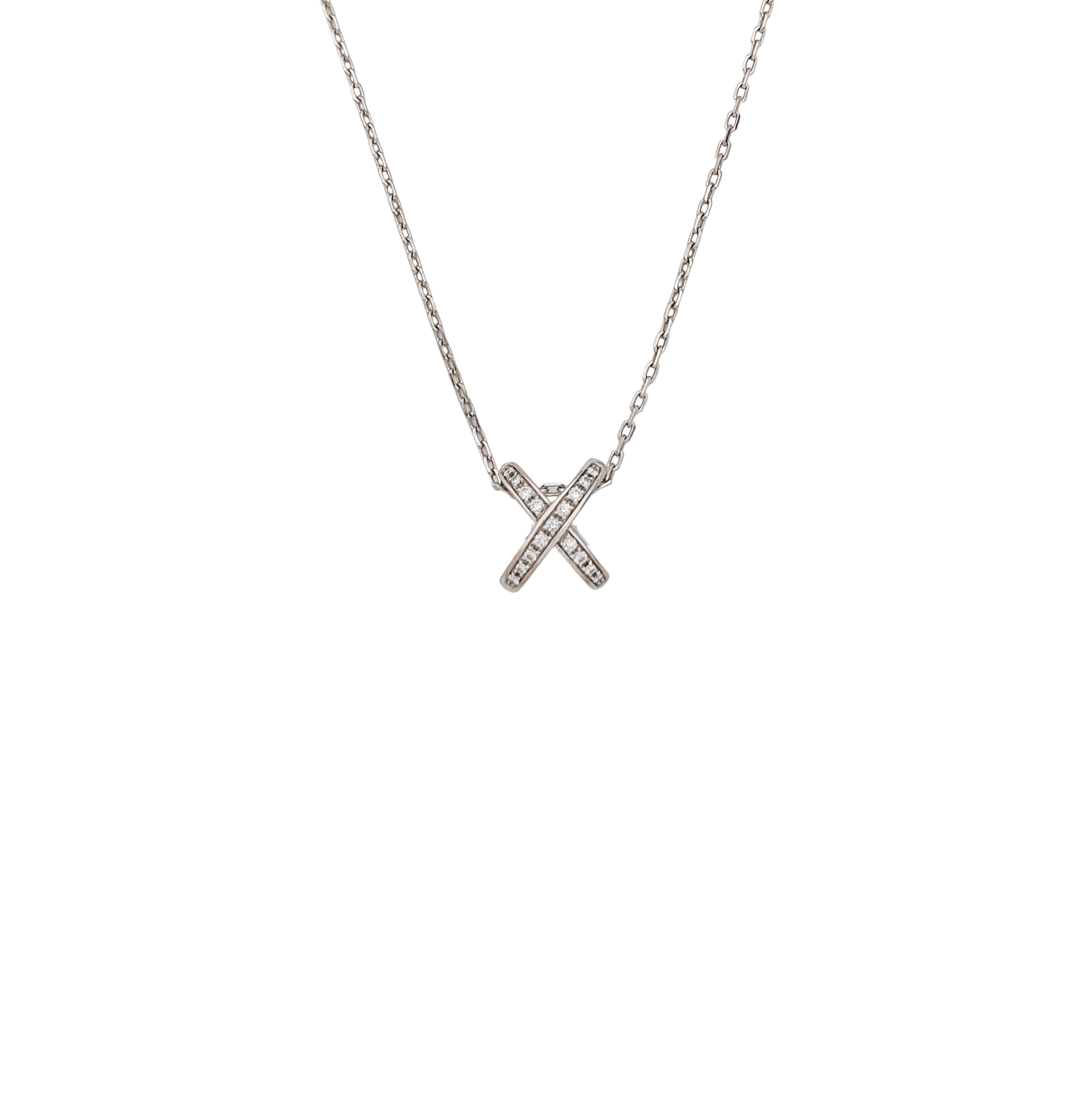 Jeux De Liens 18k White Gold Silver Necklace