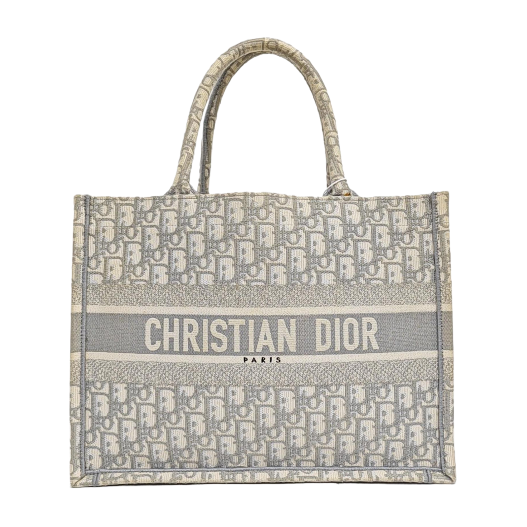 Book Tote Medium Oblique Canvas White