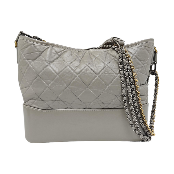 GABRIELLE Medium Quilted Calfskin Gray