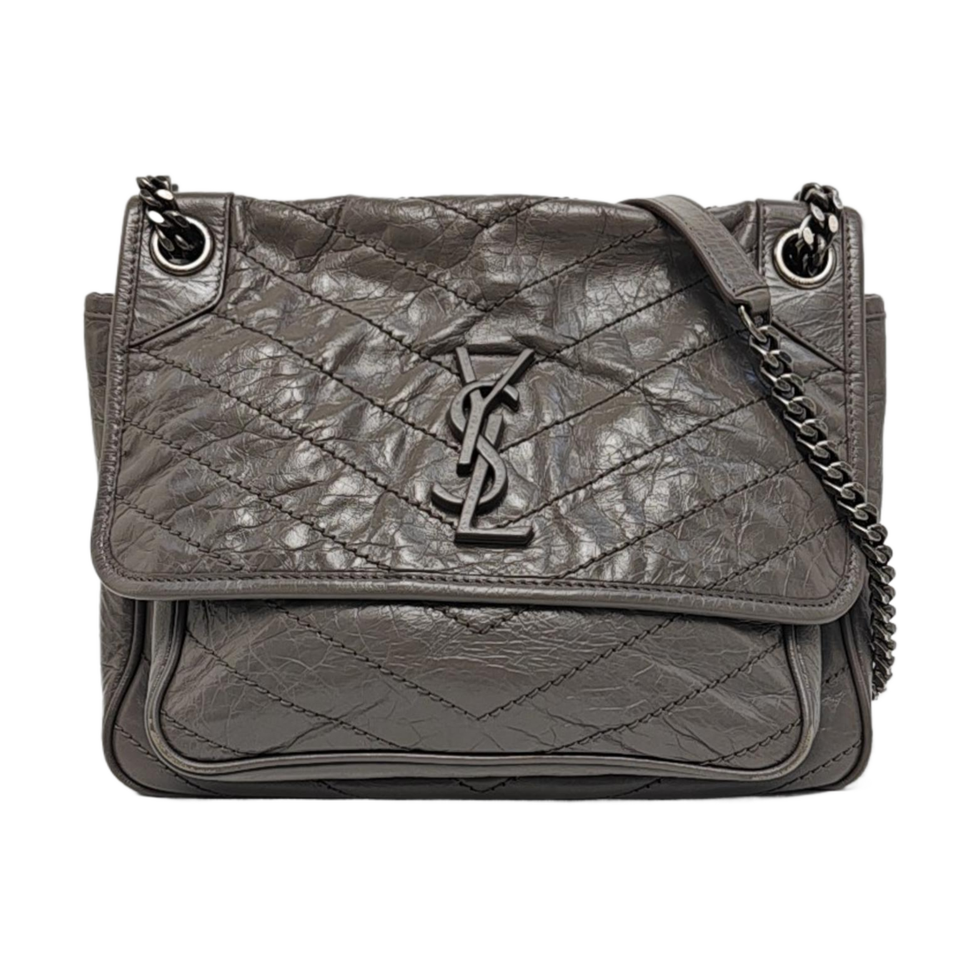 NIKI Medium Chevron Calfskin Brown