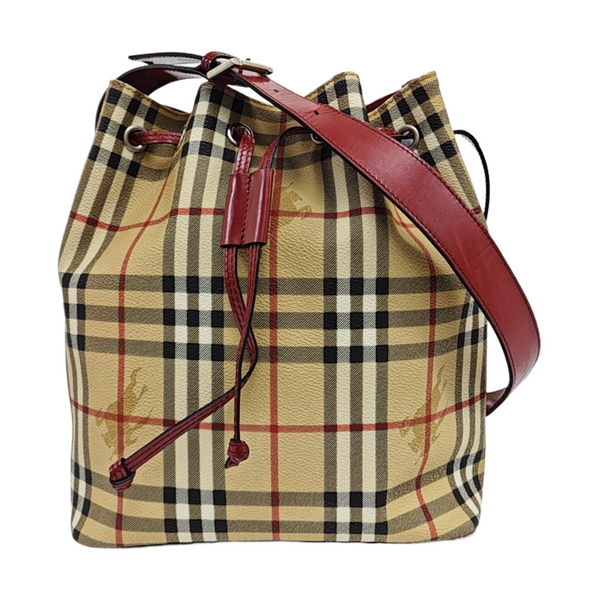 Coated Canvas Bucket Bag Beige