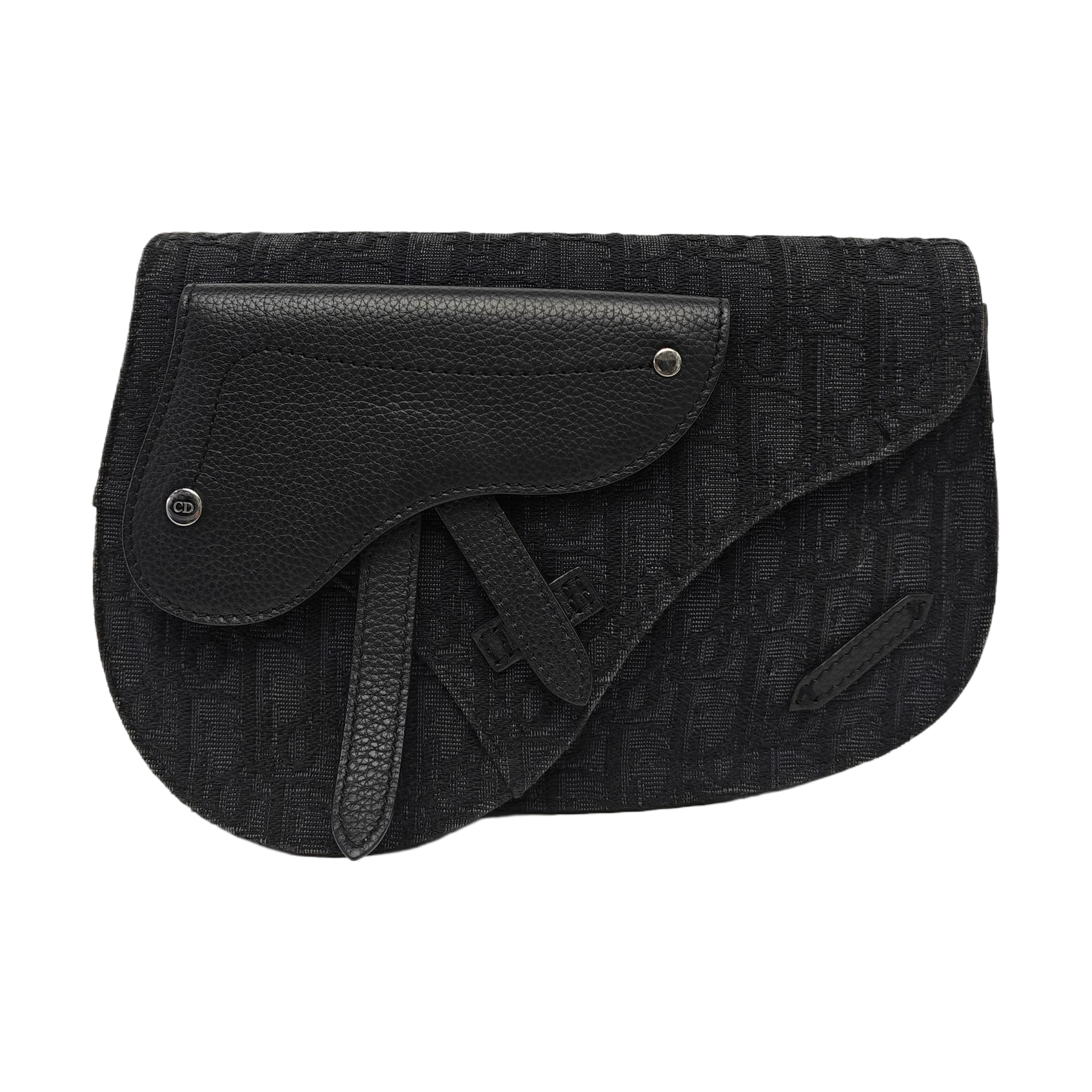 Saddle Small Oblique Canvas Black