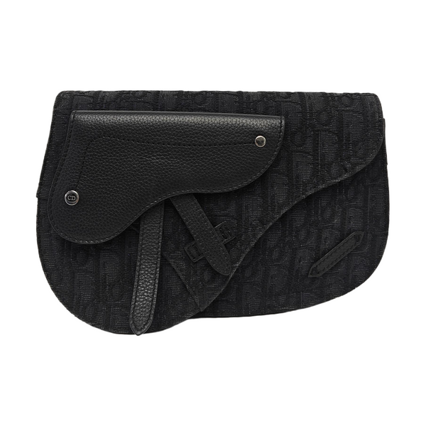 Saddle Small Oblique Canvas Black