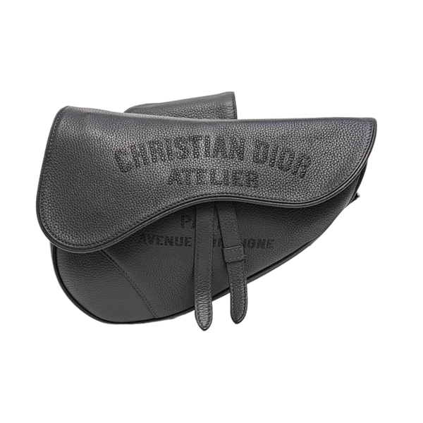 Saddle Medium Calfskin Gray