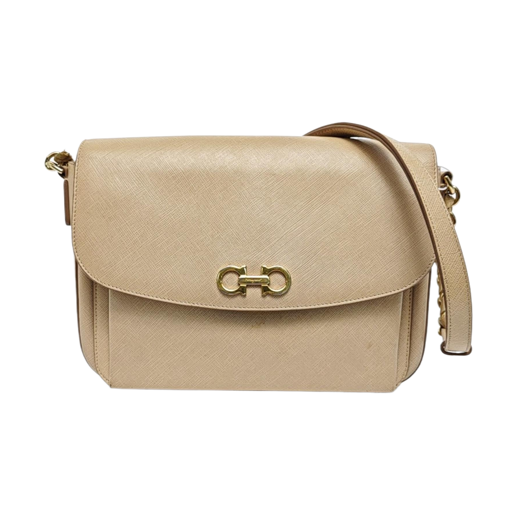 Calfskin Shoulder Bag Beige