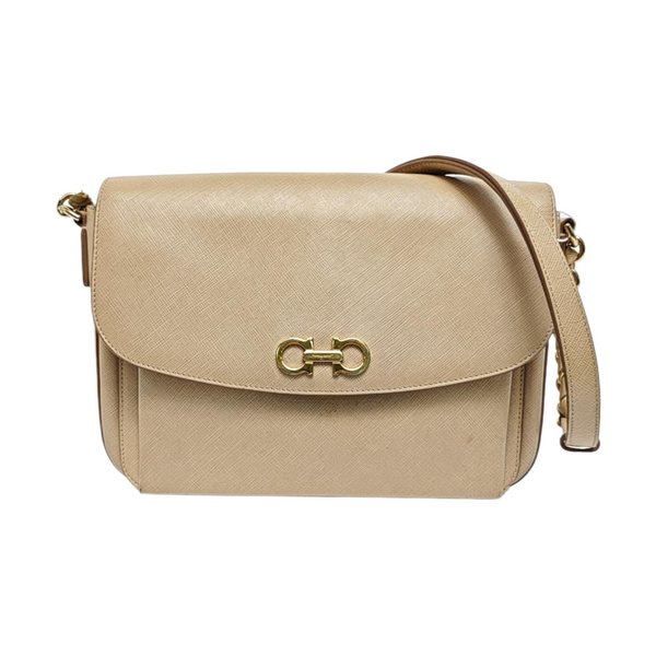 Calfskin Shoulder Bag Beige