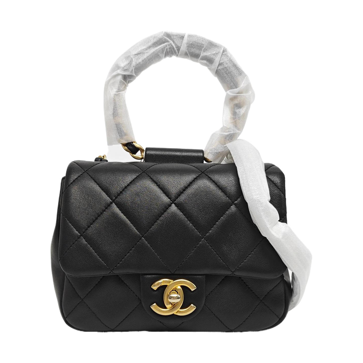 IN THE LOOP Small Quilted Lambskin Black