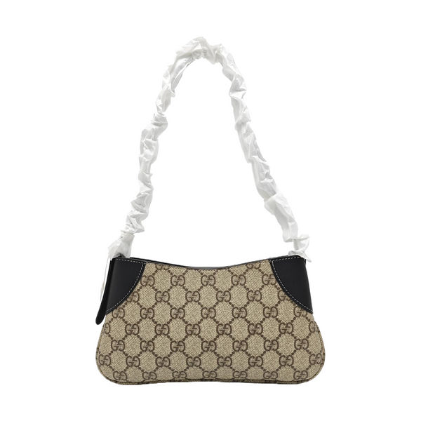 GG Emblem Small Monogram Coated Canvas Beige
