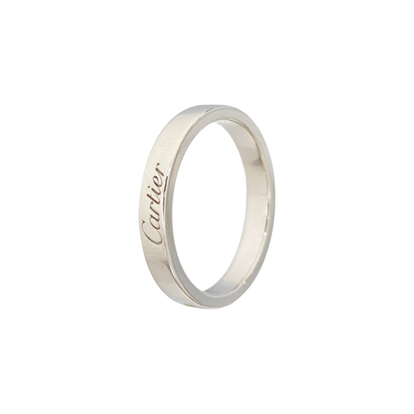 C DE CARTIER Platinum 950 Silver Ring EU 51